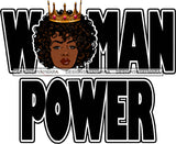 Afro Woman Power Quote Queen Design Letter Template Curly Hairstyle SVG JPG PNG Design Cricut Silhouette Cutting