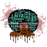 Dripping Sassy Black Woman Boss Babe Diva Splash Of Color JPG PNG  Clipart Cricut Silhouette Cut Cutting