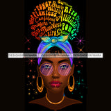 Black Woman Words In Hair Flawless Purple Headwrap JPG PNG  Clipart Cricut Silhouette Cut Cutting