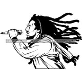 Rastafarian Dreadlocks Cannabis 420 Hemp Marijuana Music Jamaican Culture B/W SVG JPG PNG Vector Clipart Cricut Silhouette Cut Cutting