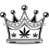 Marijuana King Crown Smoking Enjoying Weed Joint Lifestyle Logo Illustration B/W SVG JPG PNG Vector Clipart Cricut Silhouette Cut Cutting