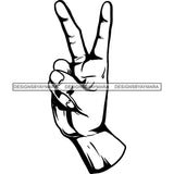 Man Hand Peace Sign Marijuana Hemp Cannabis Weed Medicinal Recreational Drug B/W SVG JPG PNG Vector Clipart Cricut Silhouette Cut Cutting