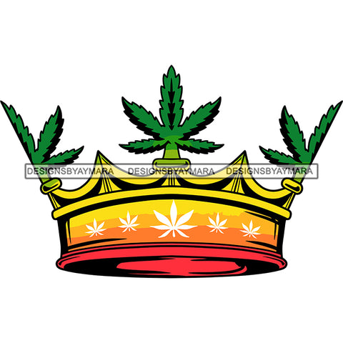 Marijuana Queen Crown Rastafarian Color Smoking Weed Lifestyle Logo Illustration SVG JPG PNG Vector Clipart Cricut Silhouette Cut Cutting