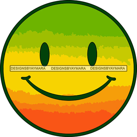 Emoji Face Happy Smiling Colorful Stoned High Marijuana Joint Logo Illustration SVG JPG PNG Vector Clipart Cricut Silhouette Cut Cutting