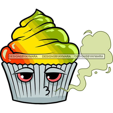 Rasta Cupcake Stoned High Smoking Recreational Medicinal Relaxing Drug SVG JPG PNG Vector Clipart Cricut Silhouette Cut Cutting