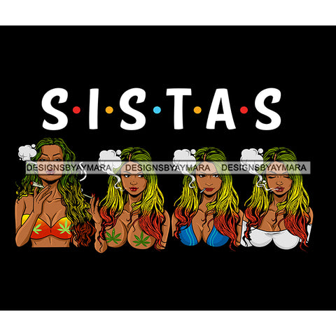 Beautiful Sexy Women Smoking Weed Marijuana Blunt Rastafarian Long Hairstyle SVG JPG PNG Vector Clipart Cricut Silhouette Cut Cutting