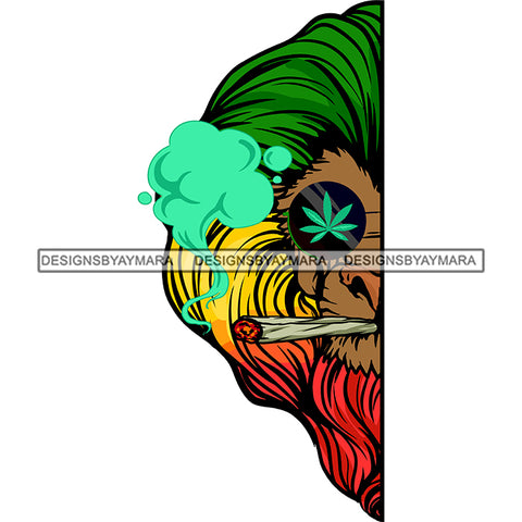 Face Man Weed Leaf Silhouette Svg Graphic by artgrarisstudio