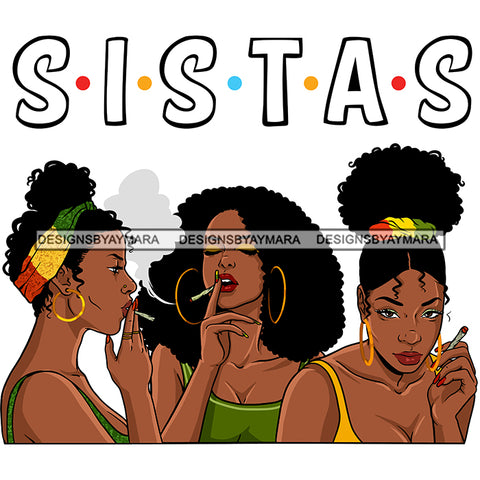 Sexy Afro Women Smoking Weed Marijuana Recreational Drug Puffy Afro Hairstyles SVG JPG PNG Vector Clipart Cricut Silhouette Cut Cutting