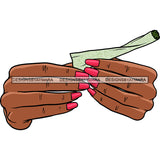 Afro Woman Hands Rolling Joint Blunt Weed Recreational Medicinal Drug SVG JPG PNG Vector Clipart Cricut Silhouette Cut Cutting