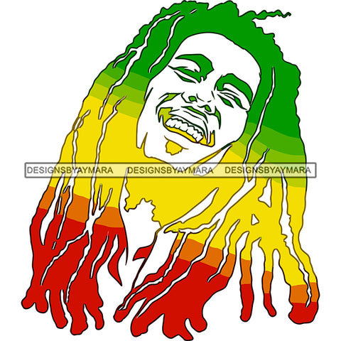 Rastafarian Dreadlocks Marijuana Herbal Cannabis Smoking Jamaican Culture SVG JPG PNG Vector Clipart Cricut Silhouette Cut Cutting