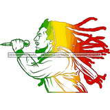 Rastafarian Dreadlocks Smoking Marijuana Herbal Reggae Rasta Jamaican Culture SVG JPG PNG Vector Clipart Cricut Silhouette Cut Cutting