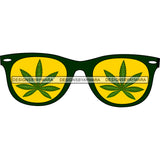 Marijuana Leaves Yellow Sunglasses Pot Weed Grass 420 Cannabis Culture SVG JPG PNG Vector Clipart Cricut Silhouette Cut Cutting