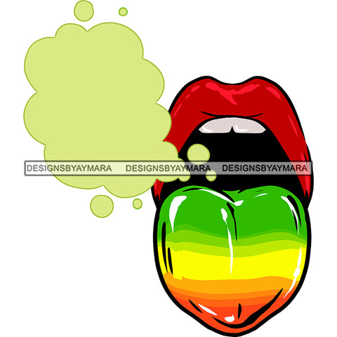 Sexy Mouth Rasta Tongue Green Smoke Marijuana Recreational Medicinal Drug SVG JPG PNG Vector Clipart Cricut Silhouette Cut Cutting