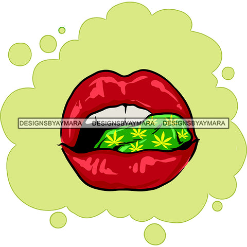 Sexy Lips Marijuana Leaves Tongue Cannabis Grass Recreational Medicinal Drug SVG JPG PNG Vector Clipart Cricut Silhouette Cut Cutting