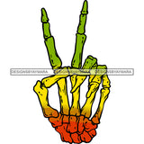 Rasta Rastafarian Human Skeleton Hand Peace Sign Marijuana Medicinal Drug SVG JPG PNG Vector Clipart Cricut Silhouette Cut Cutting