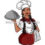 Woman Chef Serving JPG PNG  Clipart Cricut Silhouette Cut Cutting