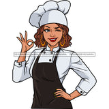 White Woman Chef Winking  JPG PNG  Clipart Cricut Silhouette Cut Cutting