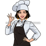 White Woman Chef Winking  JPG PNG  Clipart Cricut Silhouette Cut Cutting