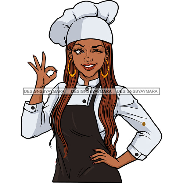 Woman Chef Winking  JPG PNG  Clipart Cricut Silhouette Cut Cutting