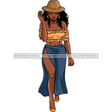 Black Diva Stepping Out In Split Skirt JPG PNG  Clipart Cricut Silhouette Cut Cutting
