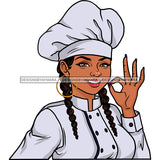 Woman Chef With Braids JPG PNG  Clipart Cricut Silhouette Cut Cutting