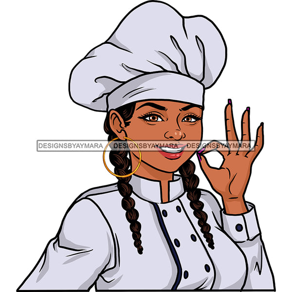 Woman Chef With Braids JPG PNG  Clipart Cricut Silhouette Cut Cutting