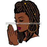 Black Woman Praying With Locs Sister Locs JPG PNG  Clipart Cricut Silhouette Cut Cutting