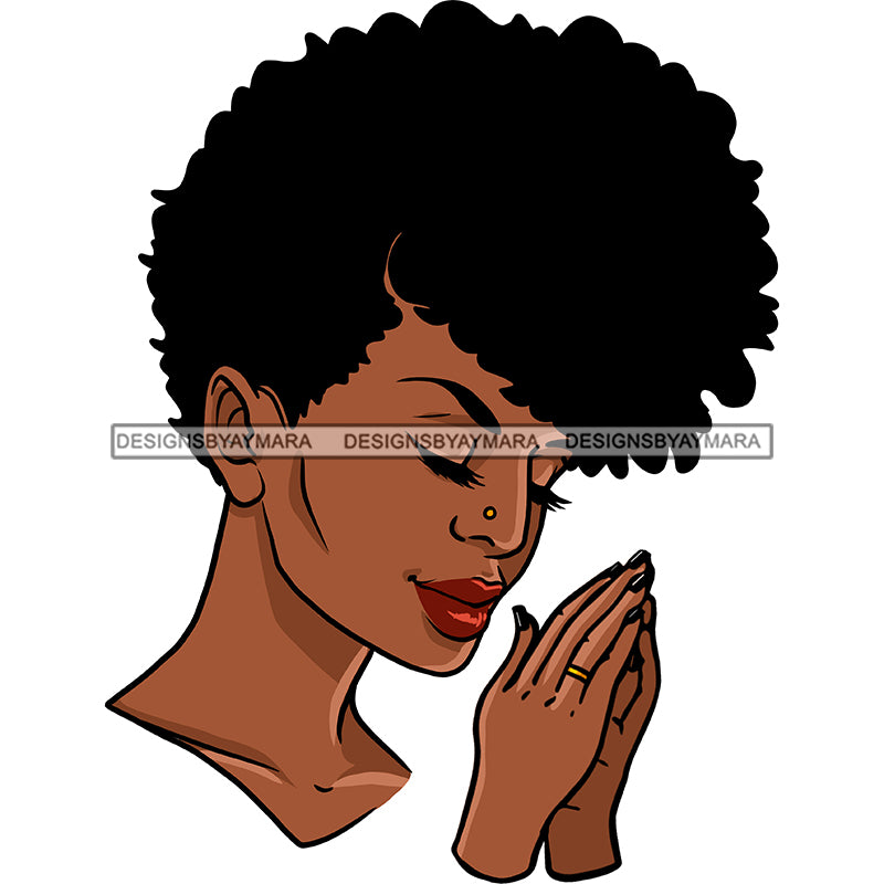 Black Woman Praying JPG PNG Clipart Cricut Silhouette Cut Cutting ...