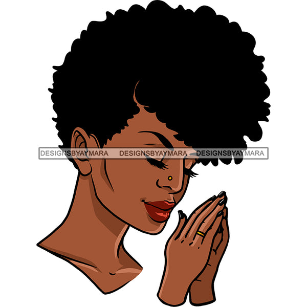 Black Woman Praying  JPG PNG  Clipart Cricut Silhouette Cut Cutting