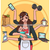 A Mother Doing It All Clipart  JPG PNG  Clipart Cricut Silhouette Cut Cutting