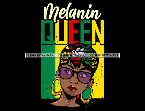 Afro Lola Melanin Queen Powerful Black Girl Magic Melanin Popping Hipster Girl SVG JPG PNG Layered Cutting Files For Silhouette Cricut and More