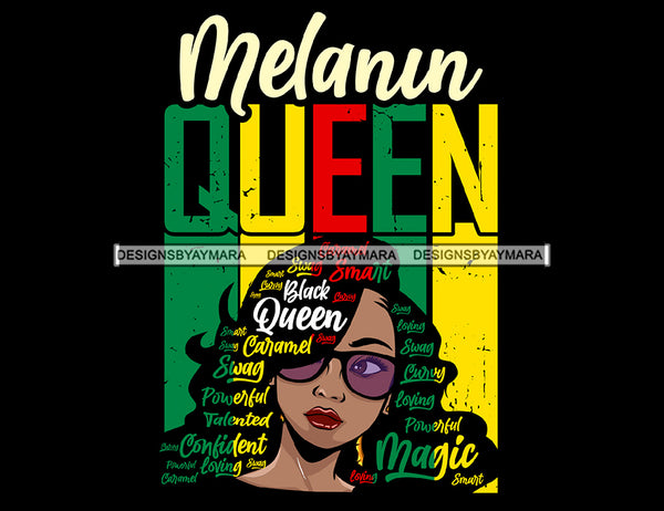 Afro Lola Melanin Queen Powerful Black Girl Magic Melanin Popping Hipster Girl SVG JPG PNG Layered Cutting Files For Silhouette Cricut and More