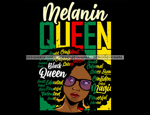 Afro Lola Melanin Queen Powerful Black Girl Magic Melanin Popping Hipster Girl SVG JPG PNG Layered Cutting Files For Silhouette Cricut and More