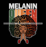 Afro Woman Praying Melanin Queen SVG Layered Files For Silhouette Cricut And More!