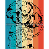 Dope Black Woman With Big Hair SVG JPG PNG Vector Clipart Cricut Silhouette Cut Cutting