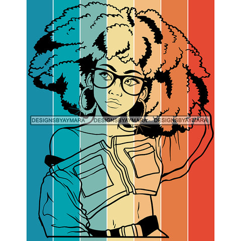 Dope Black Woman With Big Hair SVG JPG PNG Vector Clipart Cricut Silhouette Cut Cutting