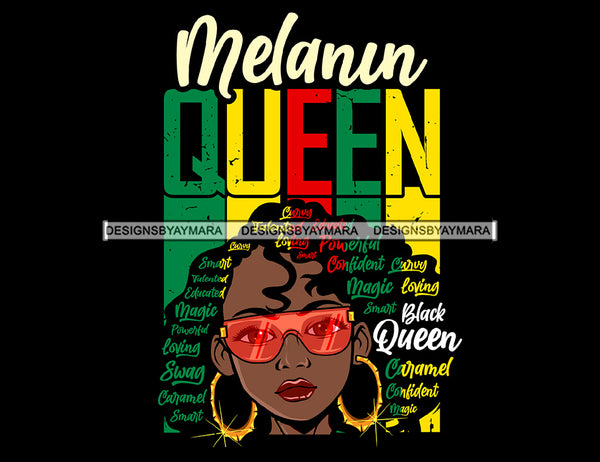 Afro Lola Melanin Queen Black Girl Magic Melanin Popping Hipster Girl SVG JPG PNG Layered Cutting Files For Silhouette Cricut and More
