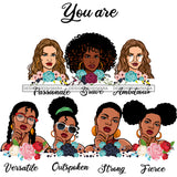Afro Women Together You Are Outspoken Fierce Life Quotes Divas Flowers White Background SVG JPG PNG Vector Clipart Cricut Silhouette Cut