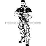 Soldier With Gear 10 Military SVG JPG PNG Vector Clipart Cricut Silhouette Cut Cutting