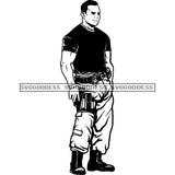 Soldier With Gear 9 Military SVG JPG PNG Vector Clipart Cricut Silhouette Cut Cutting