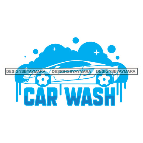 Blue Car Wash Sports Car Service Station Dripping Paint Tattoo SVG JPG PNG Vector Clipart Cricut Silhouette Cut Cutting