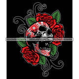 Skull Head Tattoo Rosses Death Dead Skeleton Vector Designs For T-Shirt and Other Products SVG PNG JPG Cutting Files For Silhouette Cricut and More!