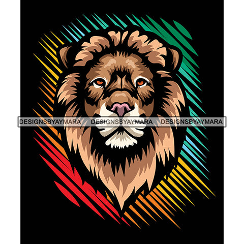 Lion Face King Wild Animal Mammal Wildlife Power Designs For T-Shirt and Other Products SVG PNG JPG Cutting Files For Silhouette Cricut and More!