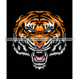 Tiger Bengal Face Growling Animal Wild Mammal Jungle Aggressive Beast Designs For T-Shirt and Other Products SVG PNG JPG Cutting Files For Silhouette Cricut and More!