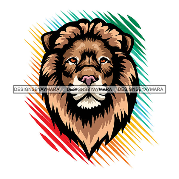 Lion Face King Wild Animal Mammal Wildlife Power Designs For T-Shirt and Other Products SVG PNG JPG Cutting Files For Silhouette Cricut and More!