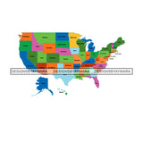 USA United States Country Map Travel Geography State Designs For T-Shirt and Other Products SVG PNG JPG Cutting Files For Silhouette Cricut and More!