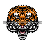 Tiger Bengal Face Growling Animal Wild Mammal Jungle Aggressive Beast Designs For T-Shirt and Other Products SVG PNG JPG Cutting Files For Silhouette Cricut and More!