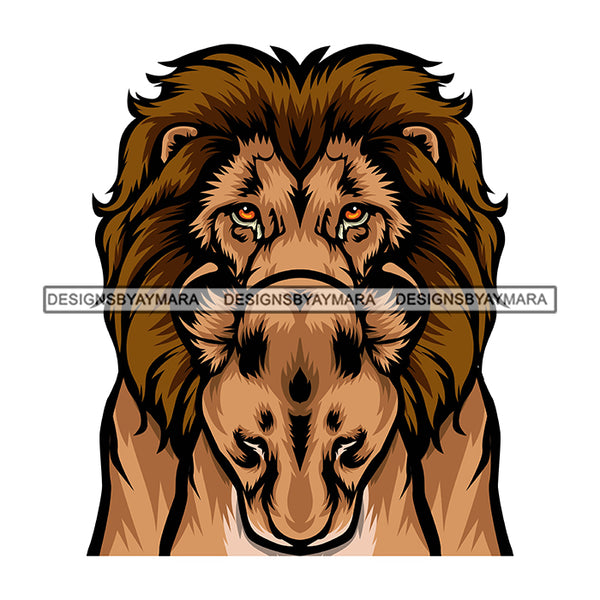 Yellow Eyes Brown Lion Dangerous Scary Animals Animal Roar Female Lioness SVG JPG PNG Vector Clipart Cricut Silhouette Cut Cutting