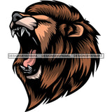 Angry Roaring Lion Face Closed Eyes Sharp Teeth Dangerous Scary Animals Animal Roar SVG JPG PNG Vector Clipart Cricut Silhouette Cut Cutting