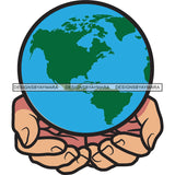 World Planet Earth Hands Holding Protecting Love Save The Planet SVG PNG JPG Cut Files For Silhouette Cricut and More!